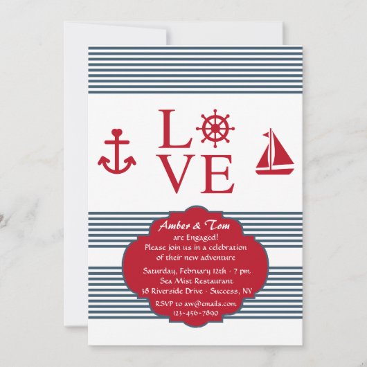 Love Sailing Invitation Kaart (Voorkant)