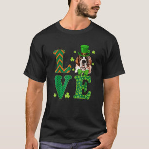 Love Saint Bernard Dog St Patricks Day T-shirt