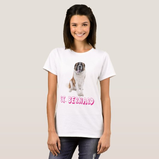 Love Saint Bernard Puppy Dog T-Shirt (Voorkant volledig)