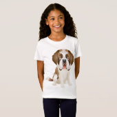 Love Saint Bernard Puppy Dog Tee Shirt (Voorkant volledig)