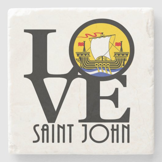 LOVE Saint John New Brunswick Stenen Onderzetter (Voorkant)