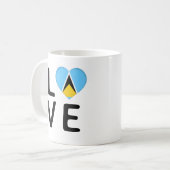 Love - Saint Lucia Flag Koffiemok (Voorkant links)