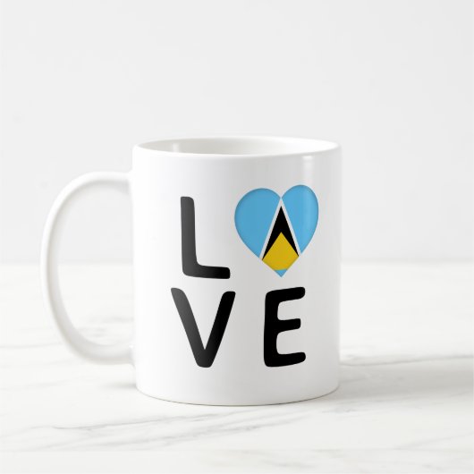 Love - Saint Lucia Flag Koffiemok (Links)