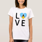 Love - Saint Lucia Flag T-shirt (Voorkant)