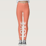 Love Salmon Monochrome Classic Text Leggings<br><div class="desc">met jouw tekst. Schrijf alsjeblieft in PETTEN.</div>