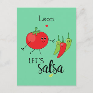 Love Salsa Dancing Humorous Schattige Eten Quote Briefkaart