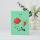 Love Salsa Dancing Humorous Schattige Eten Quote Briefkaart (Staand voorkant)