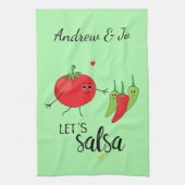 Love Salsa Dancing Humorous Schattige Eten Slogan Theedoek (Verticaal)