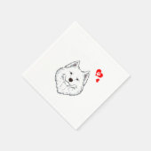 Love Samoyed Dog Owner Samoyed Paw Heart Gift Servet (Hoek)