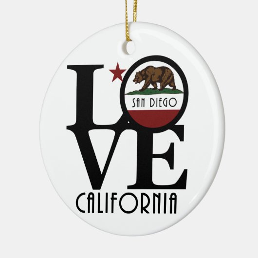 LOVE San Diego Keramisch Ornament (Links)