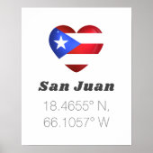 Love San Juan Latitude Longitude Poster (Voorkant)