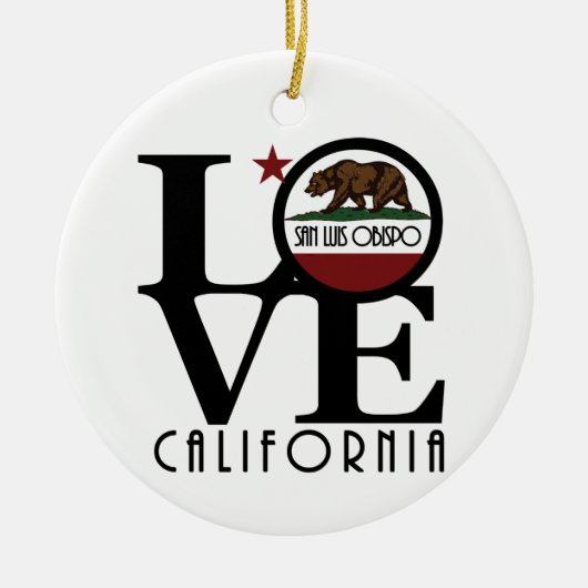 LOVE San Luis Obispo Keramisch Ornament (Voorkant)