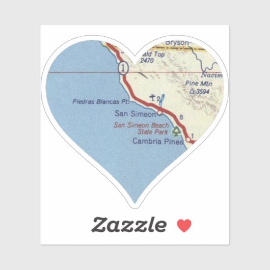 Love San Simeon CA Sticker (Vel)