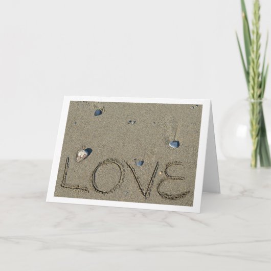 Love Sand Writing Beach Kaart (Voorkant)