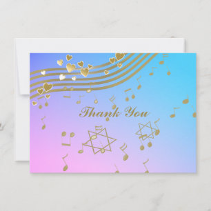 Love Sangen Bat Mitzvah Flat Note Card Notitiekaartje