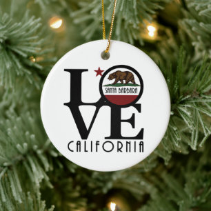 LOVE Santa Barbara Californië Keramisch Ornament