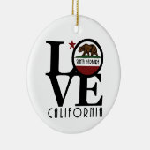 LOVE Santa Barbara Californië Keramisch Ornament (Rechts)