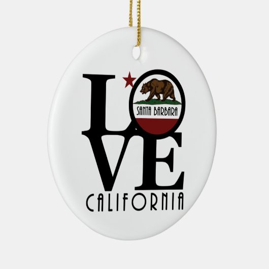 LOVE Santa Barbara Californië Keramisch Ornament (Rechts)
