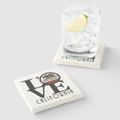 LOVE Santa Barbara Californië Stenen Onderzetter (Zijkant)