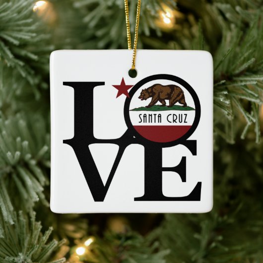 LOVE Santa Cruz California Keramisch Ornament (Boom)