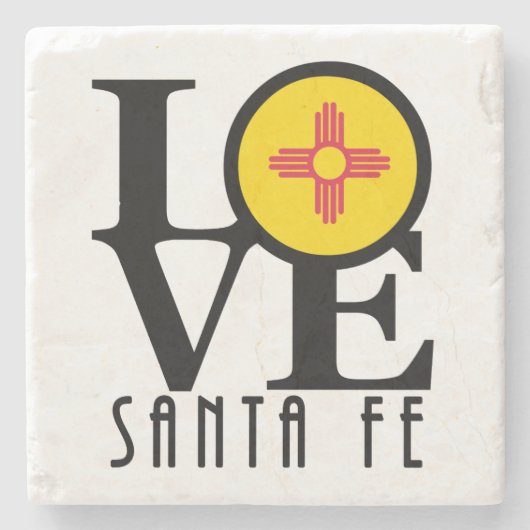 LOVE Santa Fe New Mexico Stenen Onderzetter (Voorkant)