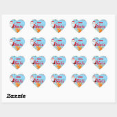 "Love, Santa" Gingerbread Custom Christmas Blue Hart Sticker (Vel)