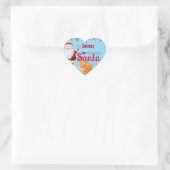 "Love, Santa" Gingerbread Custom Christmas Blue Hart Sticker (Tas)