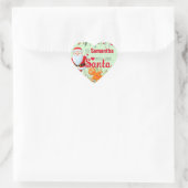 "Love, Santa" Gingerbread Custom Green Christmas Hart Sticker (Tas)