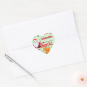 "Love, Santa" Gingerbread Custom Green Christmas Hart Sticker (Envelop)