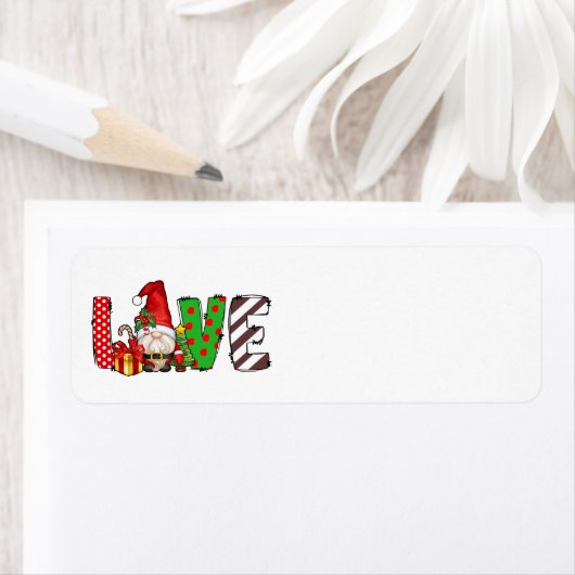 Love Santa Gnome Adresetiketten Etiket (Insitu)