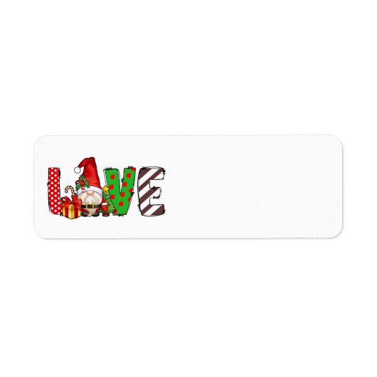 Love Santa Gnome Adresetiketten Etiket (Voorkant)