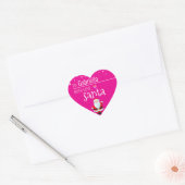"Love, Santa" Hot Pink Gepersonaliseerd kerstcadea Hart Sticker (Envelop)