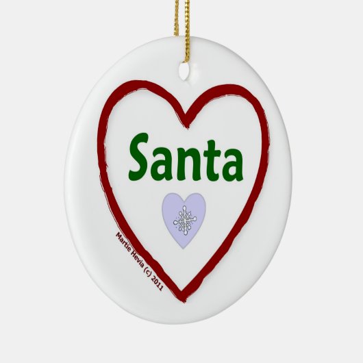 Love Santa Keramisch Ornament (Rechts)