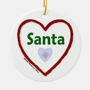 Love Santa Keramisch Ornament