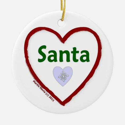 Love Santa Keramisch Ornament (Voorkant)