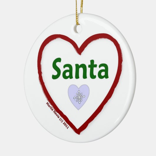 Love Santa Keramisch Ornament (Links)