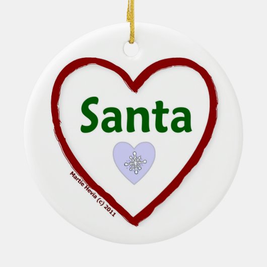 Love Santa Keramisch Ornament (Achterkant)
