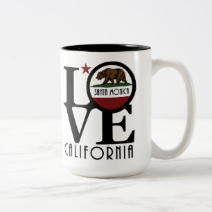 LOVE Santa Monica Californië 15oz Tweekleurige Koffiemok
