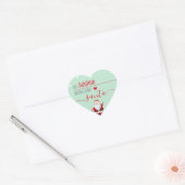 "Love, Santa" Munt Gepersonaliseerd kerstcadeau Hart Sticker (Envelop)