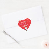 "Love, Santa" rood Gepersonaliseerd kerstcadeau Hart Sticker (Envelop)