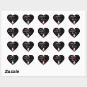 "Love, Santa" Roze & Black Custom Kerstcadeau Hart Sticker (Vel)