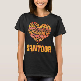 Love Santoor Oranje Mandala Hart Indische Muziek T-shirt