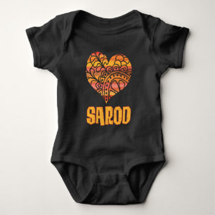 Love Sarod Oranje Mandala Hart Indische Muziek Romper