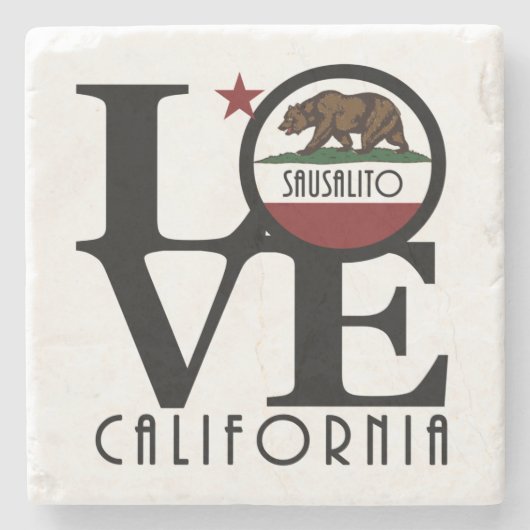 LOVE Sausalito California Stenen Onderzetter (Voorkant)