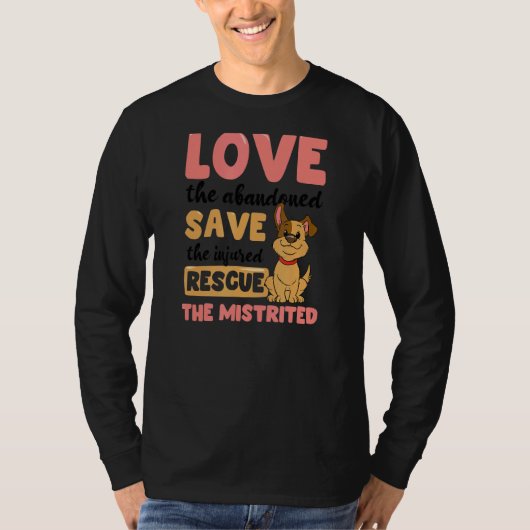Love Save Rescue Dog Adoption T-shirt (Voorkant)