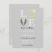 LOVE - Save the Date Briefkaart (Voorkant / Achterkant)