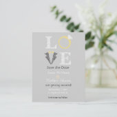 LOVE - Save the Date Briefkaart (Staand voorkant)