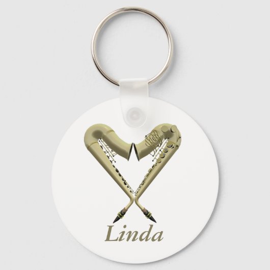 Love Sax Keyring Sleutelhanger (Voorkant)