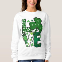 Love Schattige Green St Patrick's Day Sweatshirt -