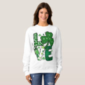 Love Schattige Green St Patrick's Day Sweatshirt - (Voorkant volledig)